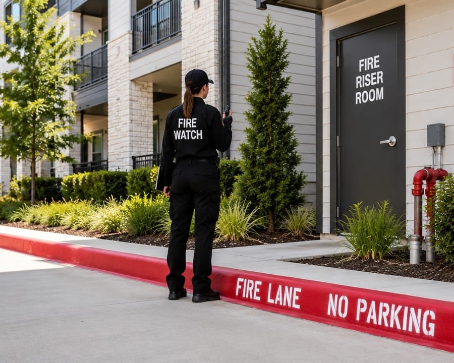 Inferno Guard fire watch professional at residential property North Texas